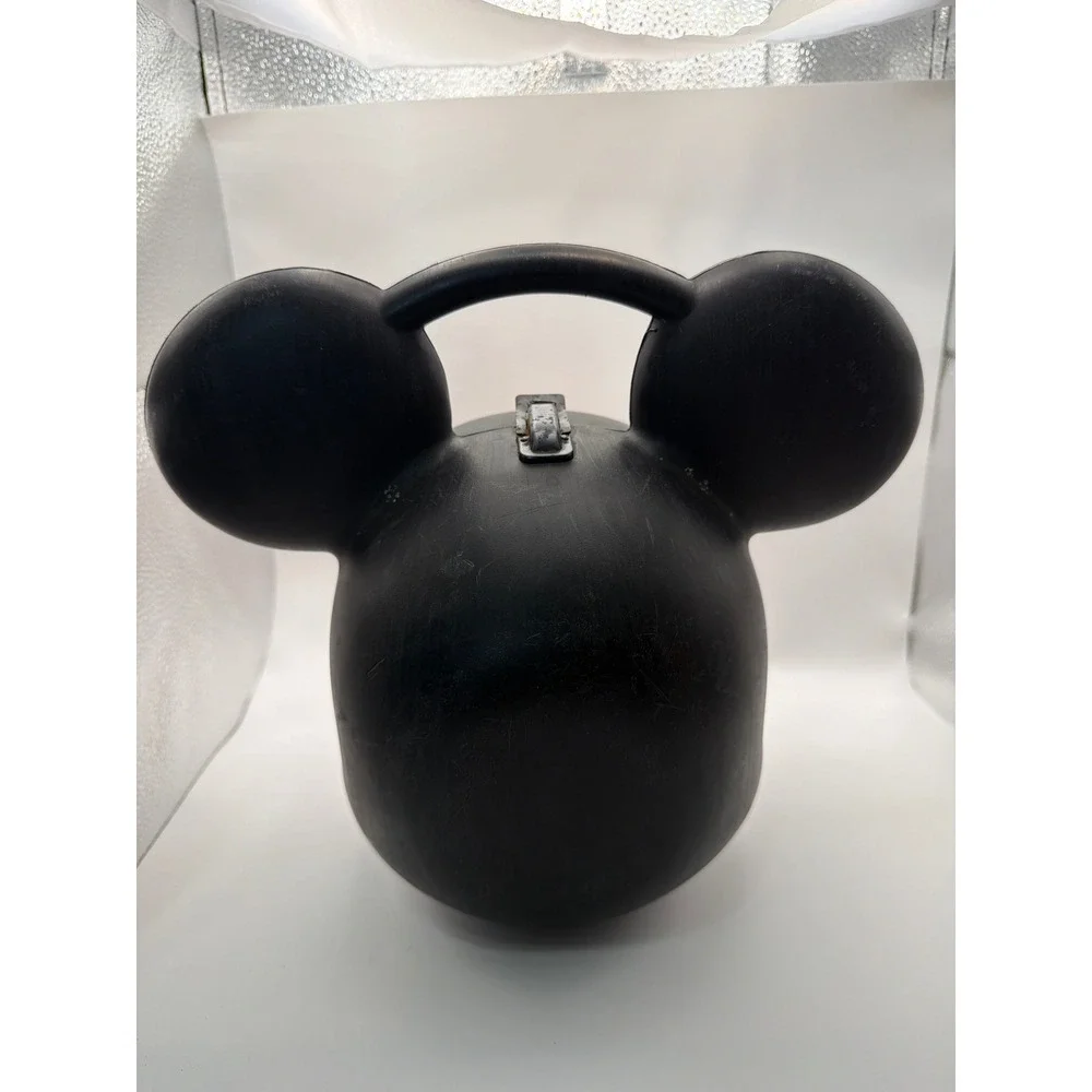 Vintage Mickey Mouse Head Plastic Lunch Box with Thermos Disney Collectible Set